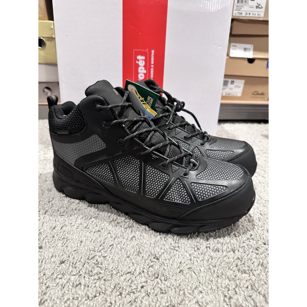 Propet Seeley Hi Composite Toe Work Mens Black Work Safety Shoes Size 9 W(E)